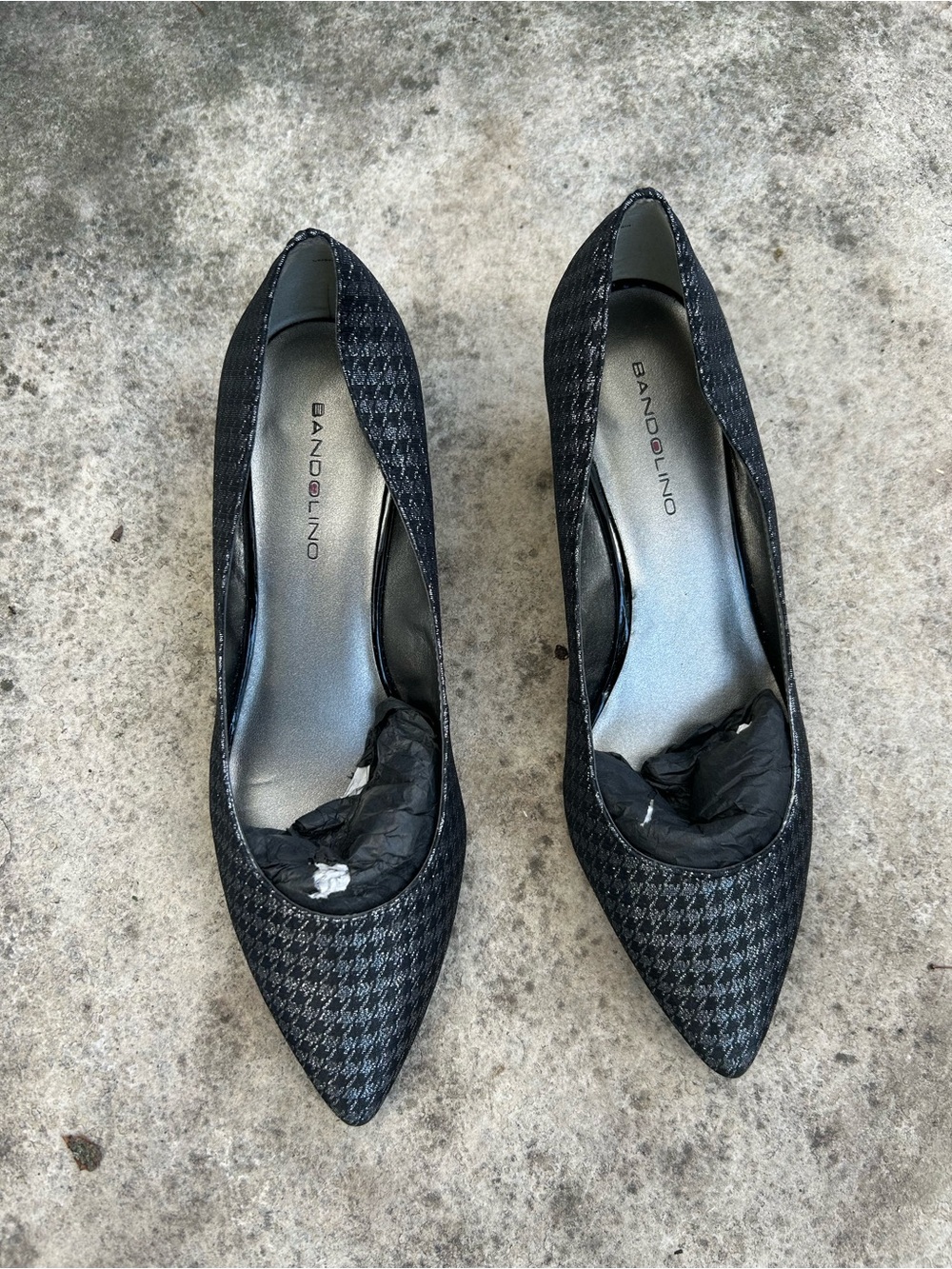 Bandolino Herringbone metallic point flats, size 8